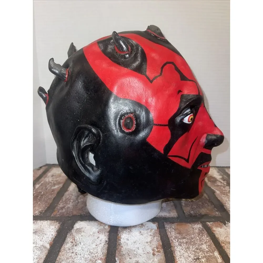 Star Wars Red Black Darth Maul Mask Latex Lucas Films Halloween Costume